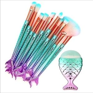 New 11pcs 3D Mermaid Makeup Brush Set